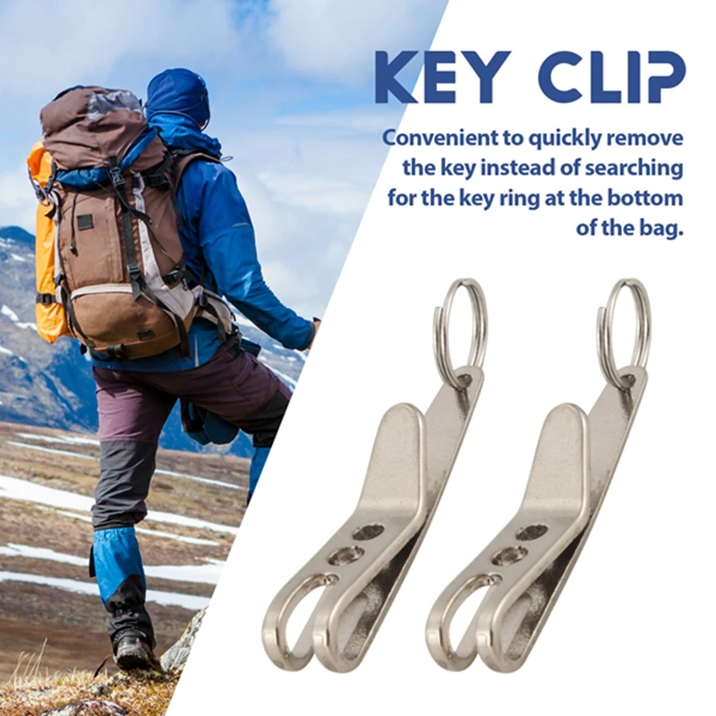 ●Multi-Purpose Clip Keychains Suspension Clip Tool with Carabiner perfect for Hanging EDC Tools, Flashlights Etc.