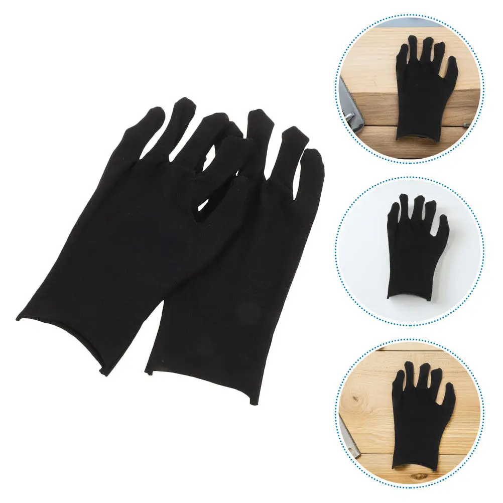 24Pairs Heavy Duty Black Cloth Gloves Sweat Absorbing Comfortable Work Gloves for Loading Woodworking Repairs Safety Tasks