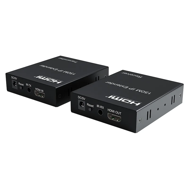 HDTV IP Extender 150M OVER Cat5/5e/6/7 Cable Uncompressed Transmit ,1080P 60HZ HD Video One-to-many For Meeting