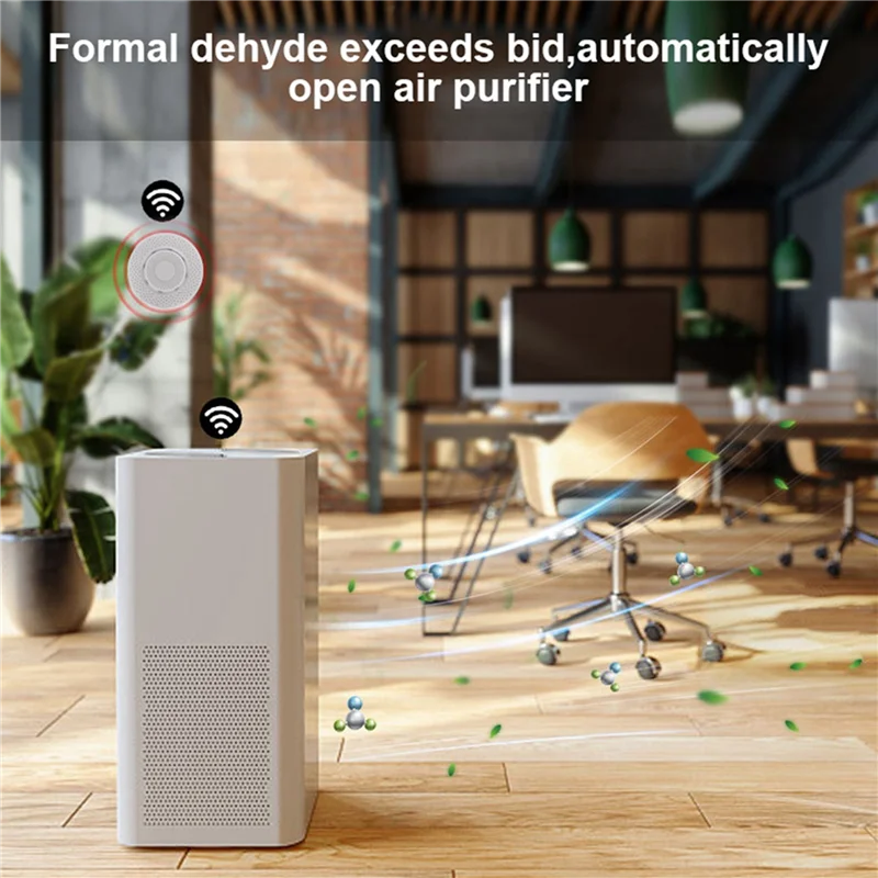 ABKQ-2X Zigbee/Tuya WIFI スマートエアボックス二酸化炭素検出器 CO2 ガスセンサーホルムアルデヒド VOC 温度湿度センサー