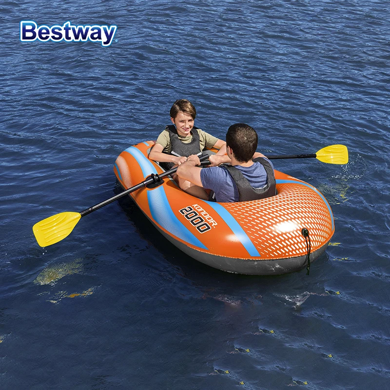 Bestway 61142 Kayak inflable resistente para 1-3 personas, barco de aventura de Rafting de PVC de larga duración para emocionante agua