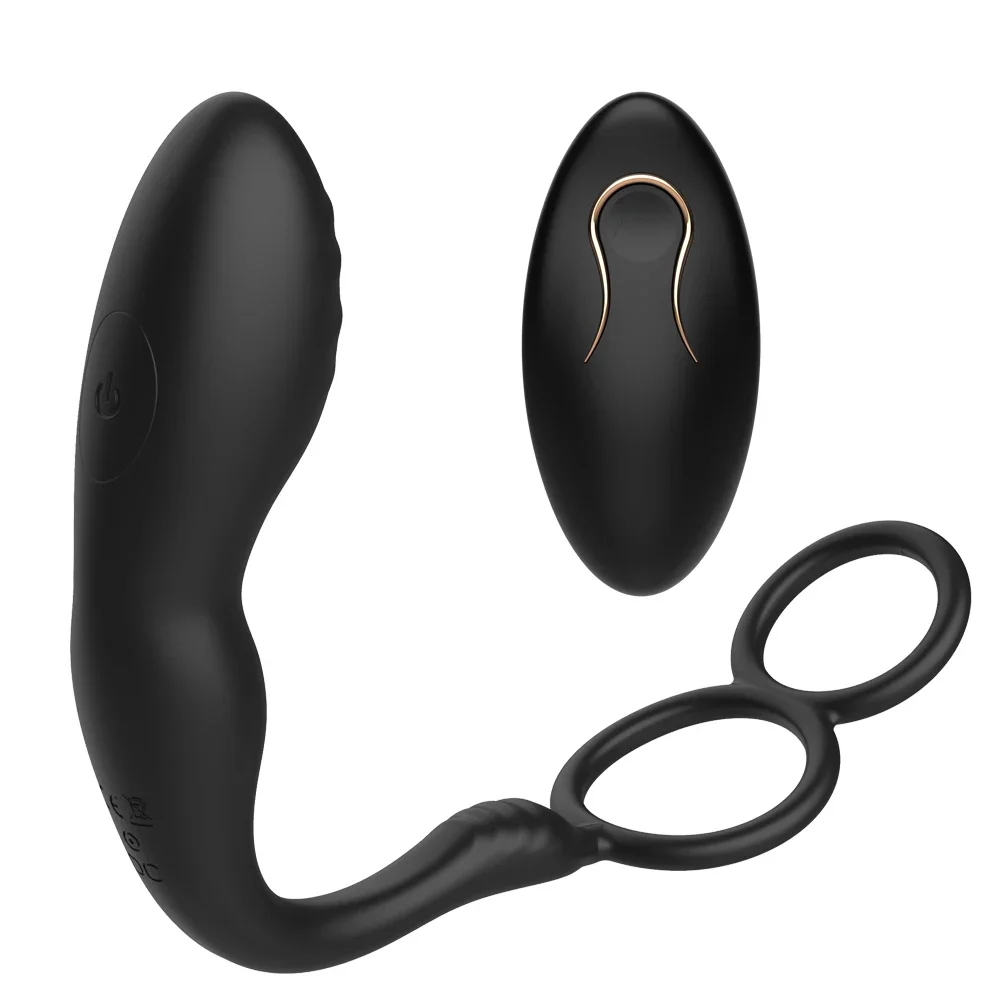 Silicone Waterproof Vibrating G-Spot Prostate Stimulator for Men Locking Rings for Couples Adult Toy Resonance Fun  MN