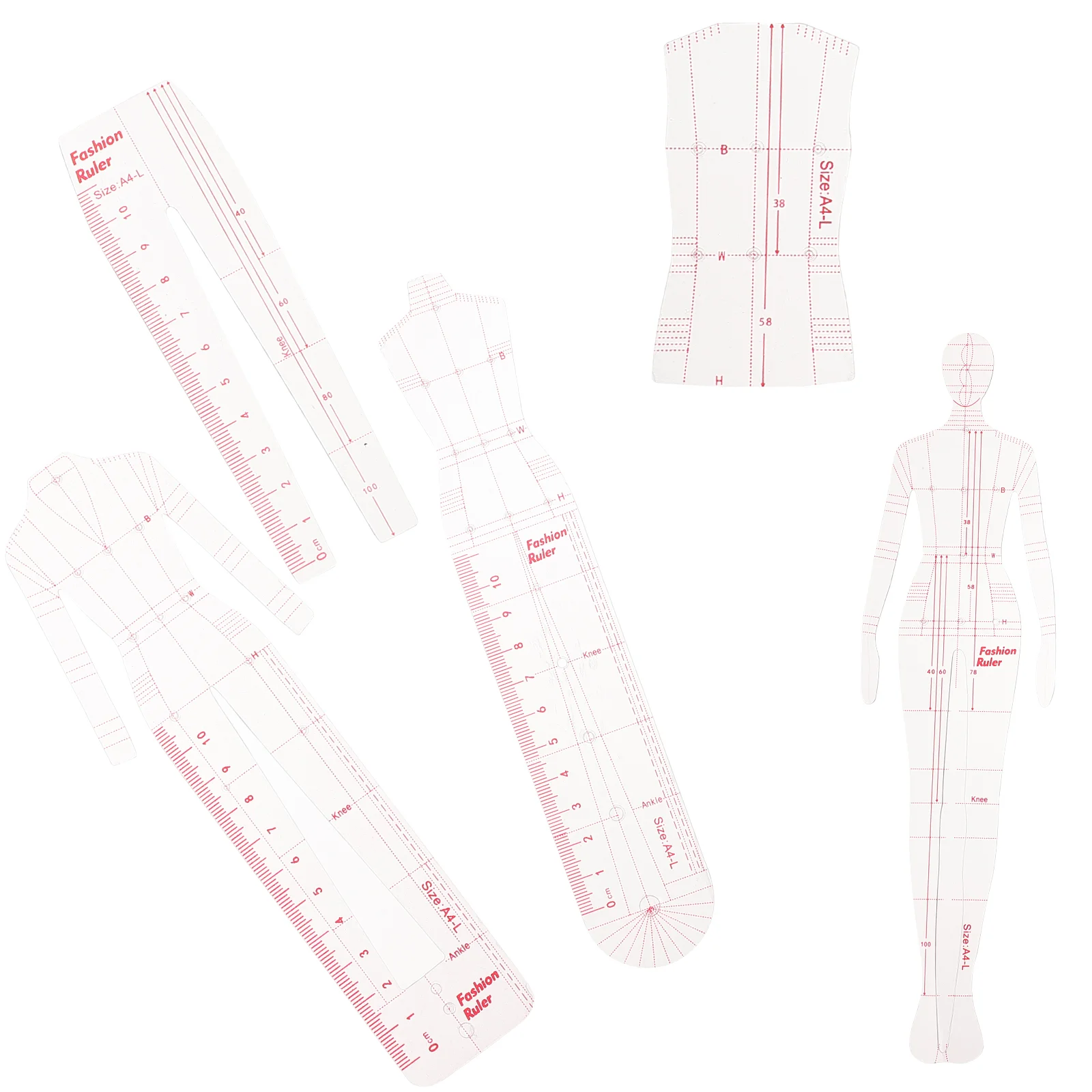 Modell Lineal Nähen Muster Naht Guide Quilten Vorlagen Messen Werkzeug Humanoiden Design Nummer