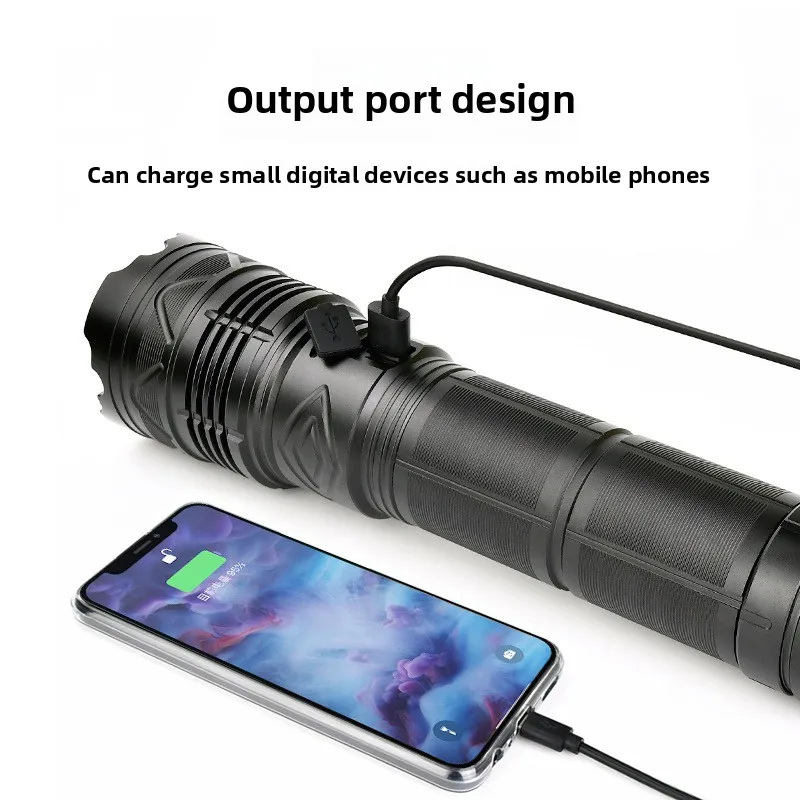 99000000LM Super Bright LED Flashlight 100W GT60 Long Range Powerful Torch Type-c Rechargeable Outdoor Flashlight Power Display