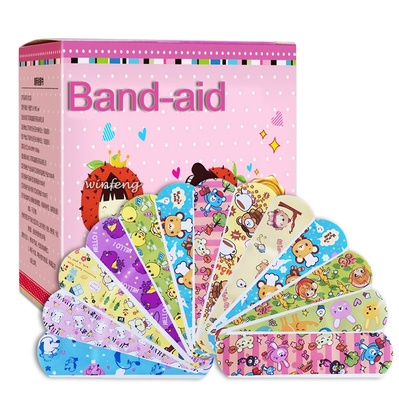 100Pcs Waterproof Cartoon Band-Aids Hemostasis Adhesive Bandage First Aid Kit Emergency Medical Dressing Sticking Plaster