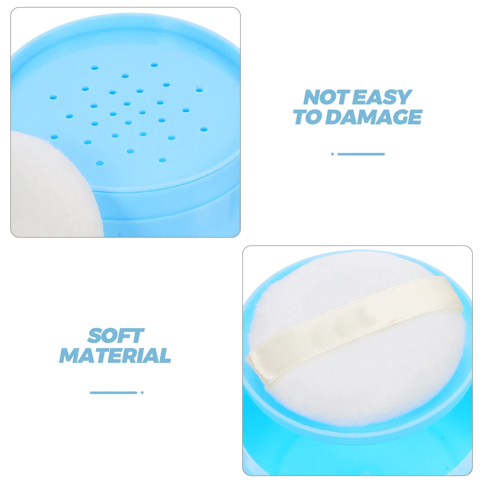 Powder Puff Case for Infants with Integrated Applicator Puff Portable Talcum Powder Dispenser for Diaper Change Routine Gentle