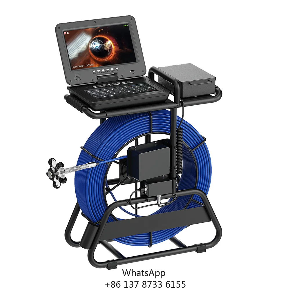 

50m 23mm 1080P AHD Sewer Drain Video CCTV Pipe Inspection Camera With Meter Counter+Self-balance+Type+512Hz Sonde+5X Zoom+DVR