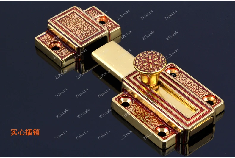 **Reines Kupfer, Riegelschloss, Türschnalle, Aufputz, Kartentürriegel