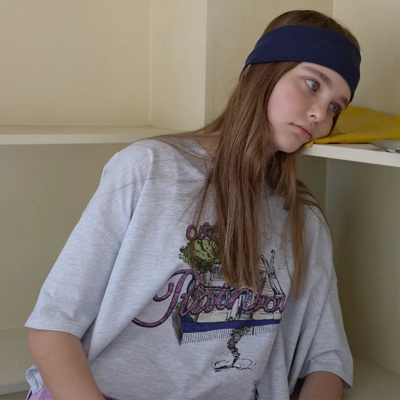 

MICOAT Faionable Удобная свободная футболка с v-образным вырезом, женская летняя повседневная футболка с мультяшным принтом Sle Moisture ng