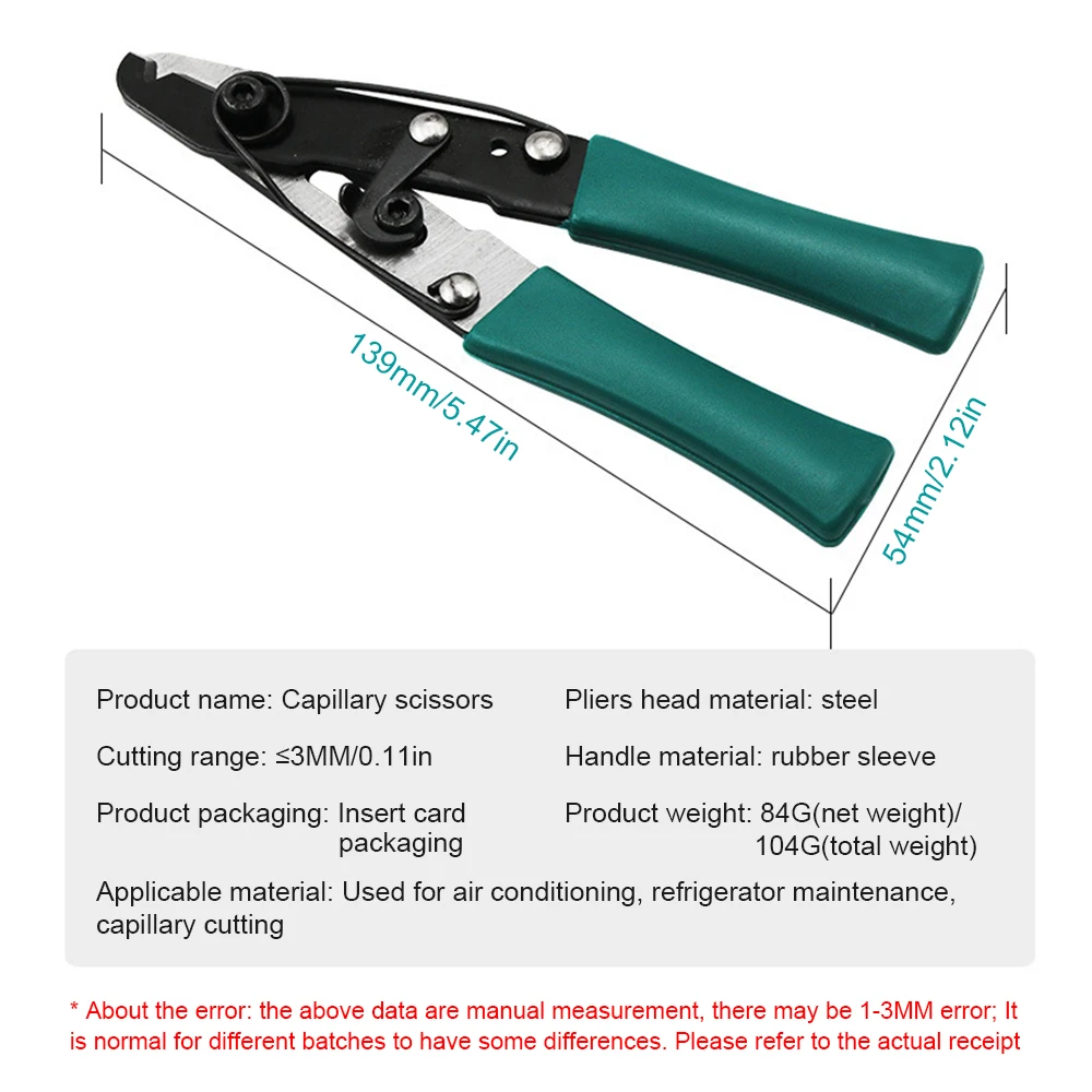 Imagem -03 - Ferramenta Especial Multifuncional Cortador de Tubo Capilar Tubo de Refrigeração Tesoura Fio Stripper Capilar Cortador Tubo para Corte