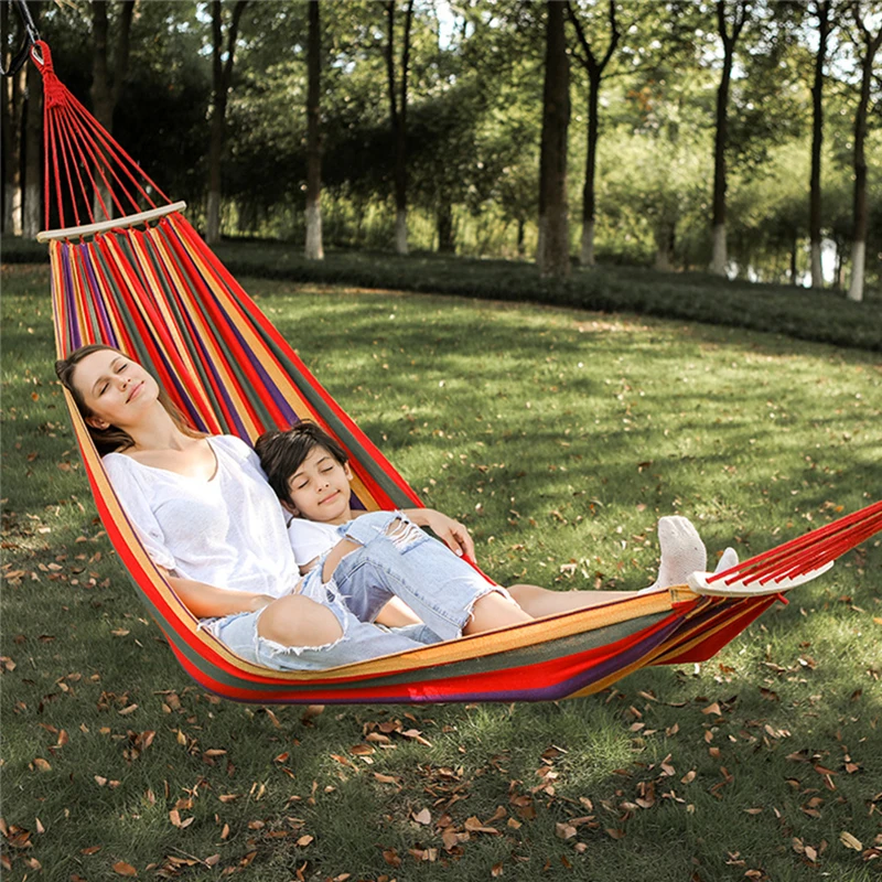 Hamaca antivuelco para acampar, hamaca portátil para dos personas, silla columpio, equipo de acampada para viajes al aire libre, hogar, balcón, jardín
