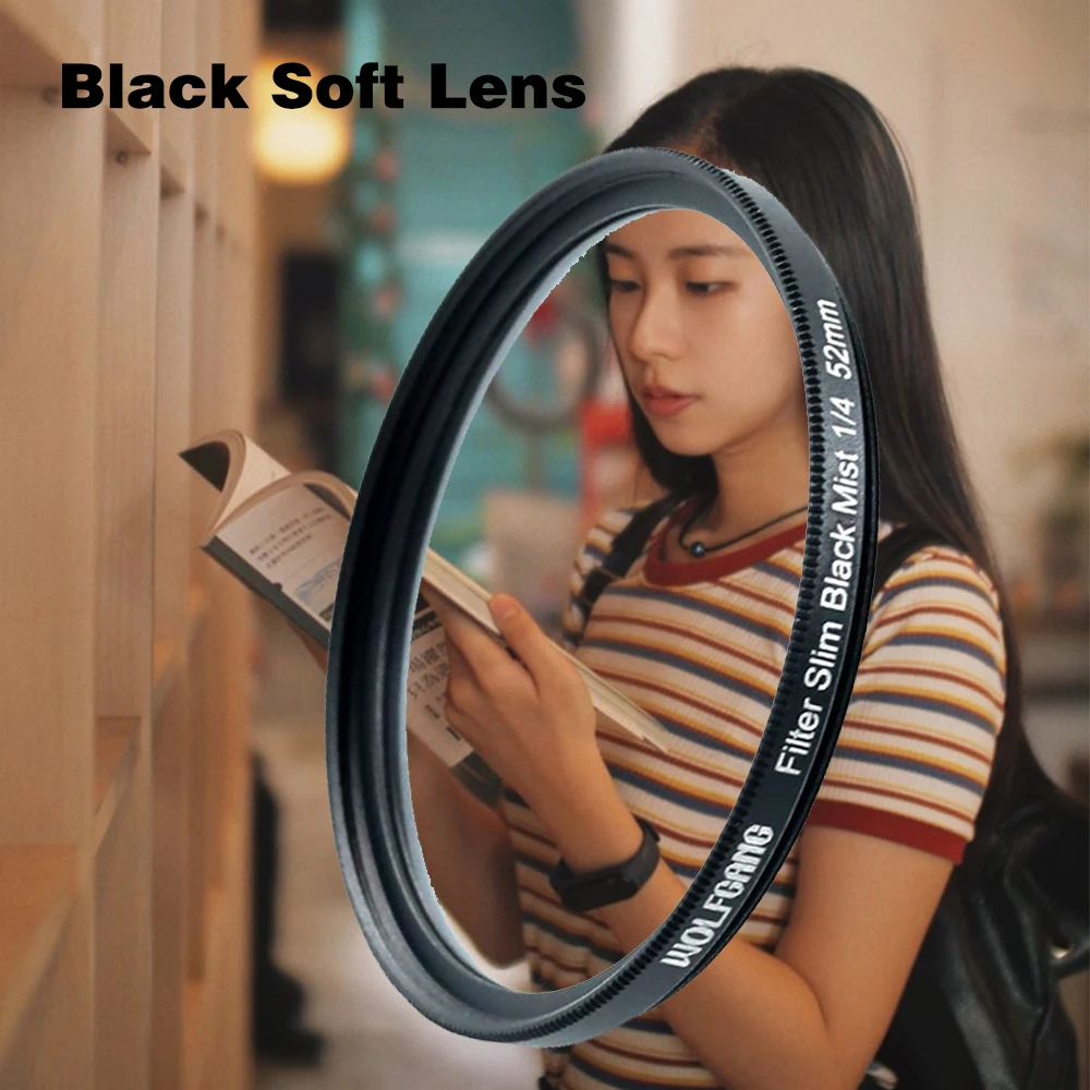 1/4 Black Mist Diffusion Camera Filter Soften Highlight Reduce Contrast Create Dreamy Hazy Atmosphere Enhance Cinematic Artistic