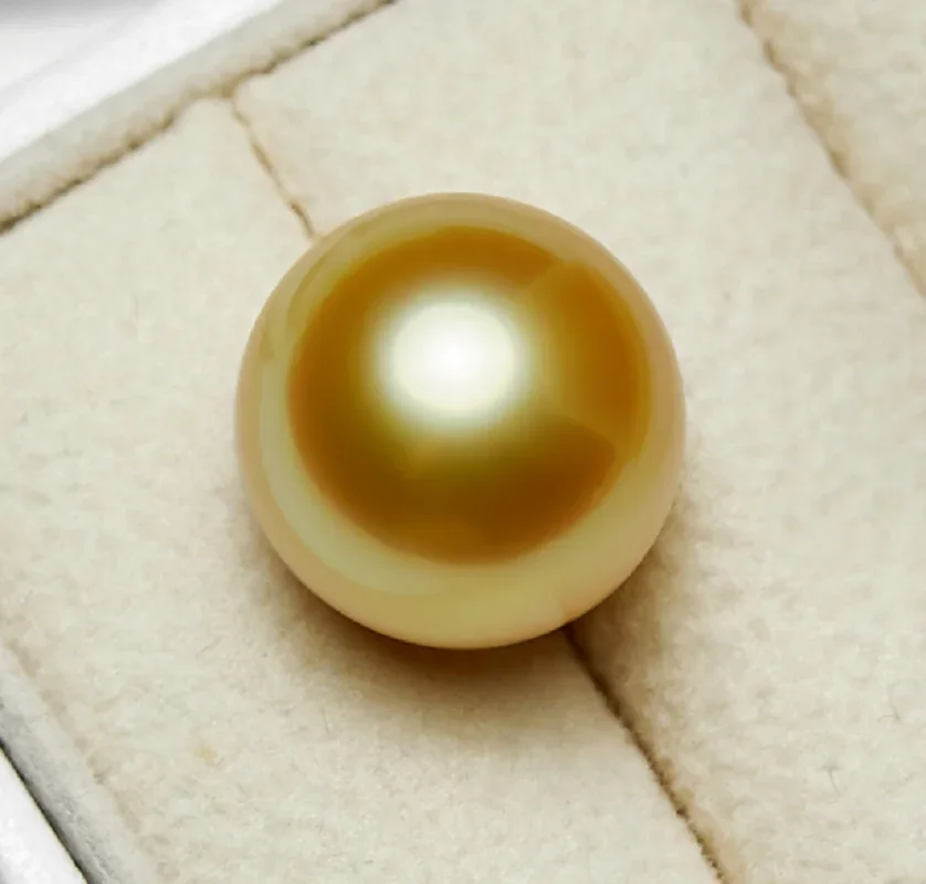 

Natural Golden 9-10mm Loose Pearl 1PC, Create Your Own Pendant/Earrings/Ring, Unique Handmade Gift