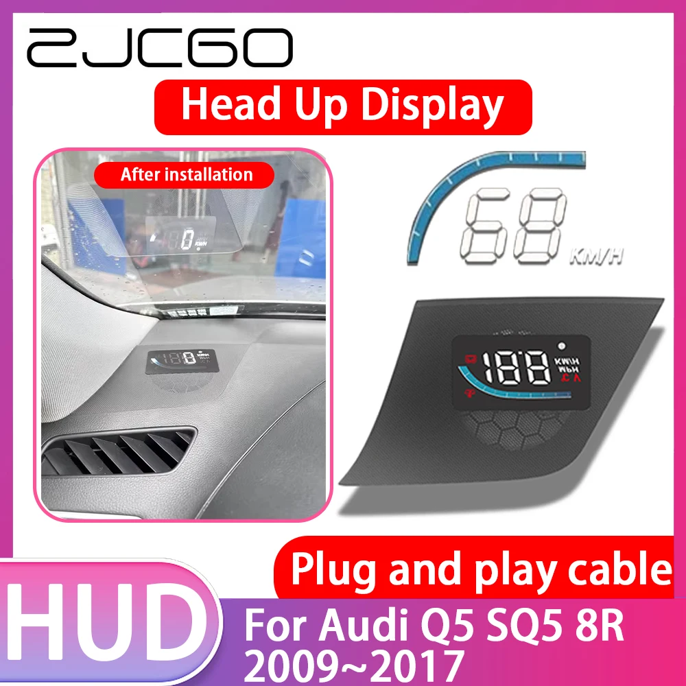 

ZJCGO Car Special Hidden HUD Head Up Display Speedometer Speed Projector Alarm for Audi Q5 SQ5 8R 2009~2017