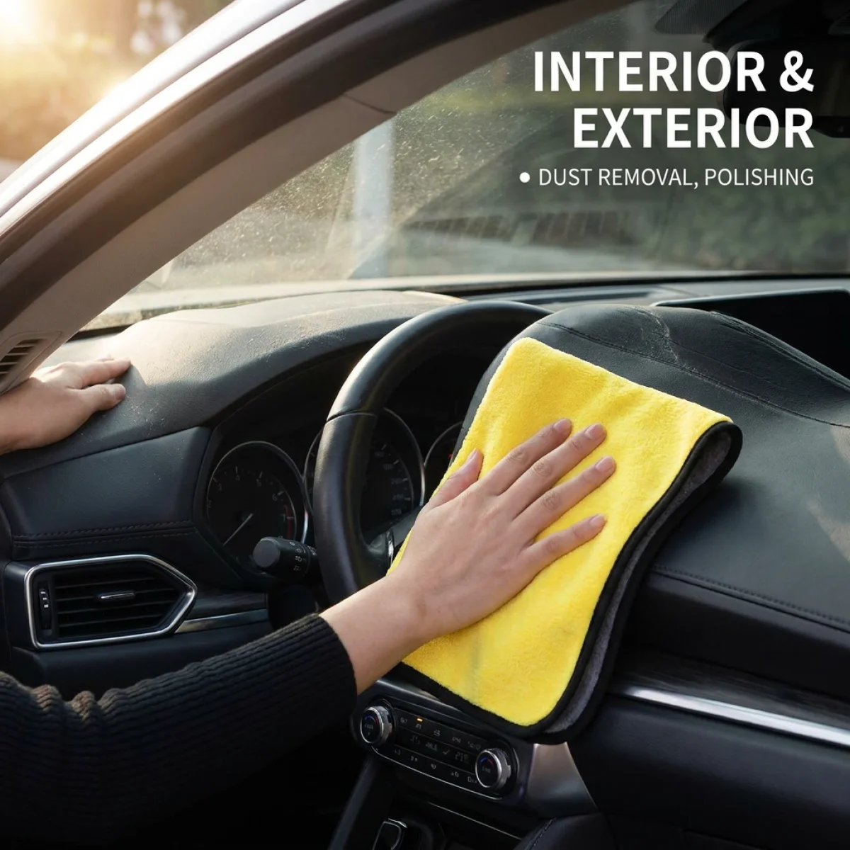 Microfiber Car Drying Towel Thick Double Sided Cleaning Cloth Reusable for Auto Wash Paint Glass Interior Detailing Motorcycle