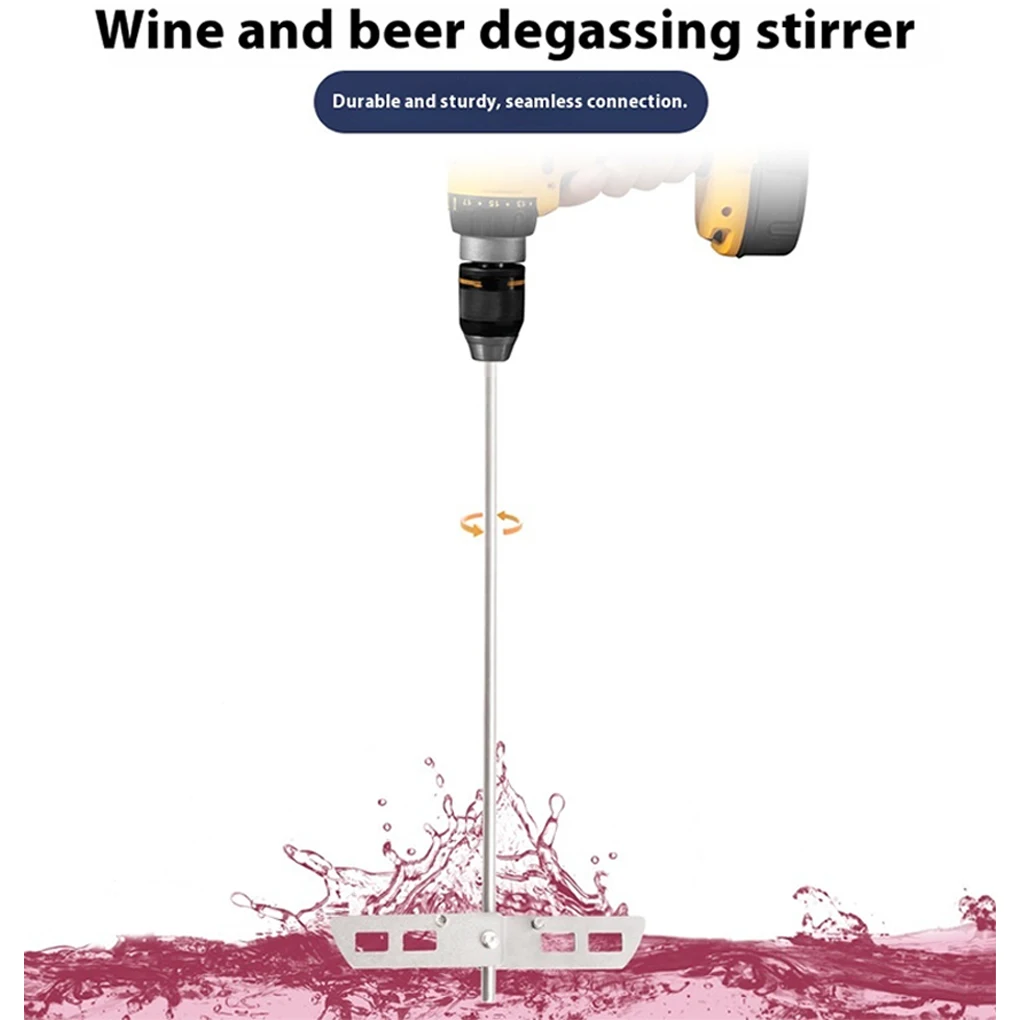 

17.5Inch Stainless Steel Beer Stirrer Wine Wand Drill Mixer Wine Beer Stirrer Paddle for Wine and Beer Degassing Agitator Shaft