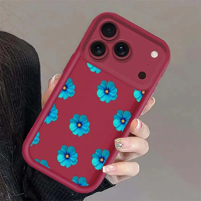 Cute Floral Creative Design Cover For Apple iPhone 17 16 15 14 13 12 11 Pro Max Plus Air Mini Eye Ladder Phone Case