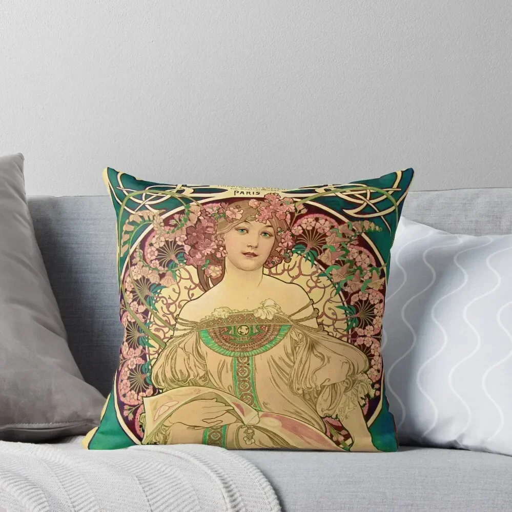 

Daydream Alfonse Mucha 1897 F. Champenois imprimeur-éditeur Throw Pillow Cusions Cover Couch Pillows pillow