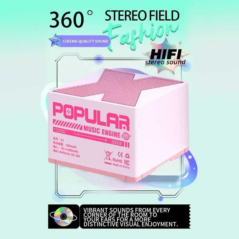 X1 mini speaker wireless Bluetooth 5.3 portable audio full-range sound USB rechargeable HiFi player for laptop PC loudspeaker