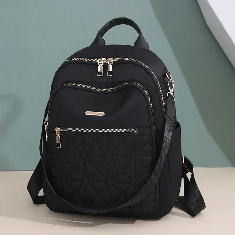 Hot Selling High Quality Zippered Nylon Fashion Large Capacity Women\'s Backpack Minimalist Casual Style Student Backpack