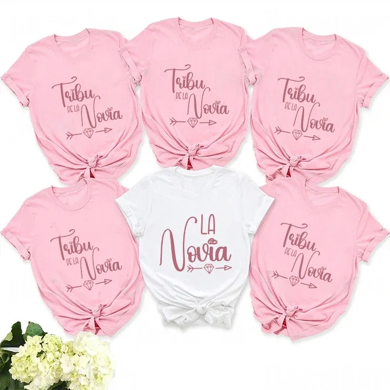 تي شيرت لحفلات توديع العزوبية للفتيات الإسبانيات تي شيرت فريق العروس فرقة علوية للسيدات تي شيرت وداع واحد لحفلات الزفاف وحفلات الزفاف