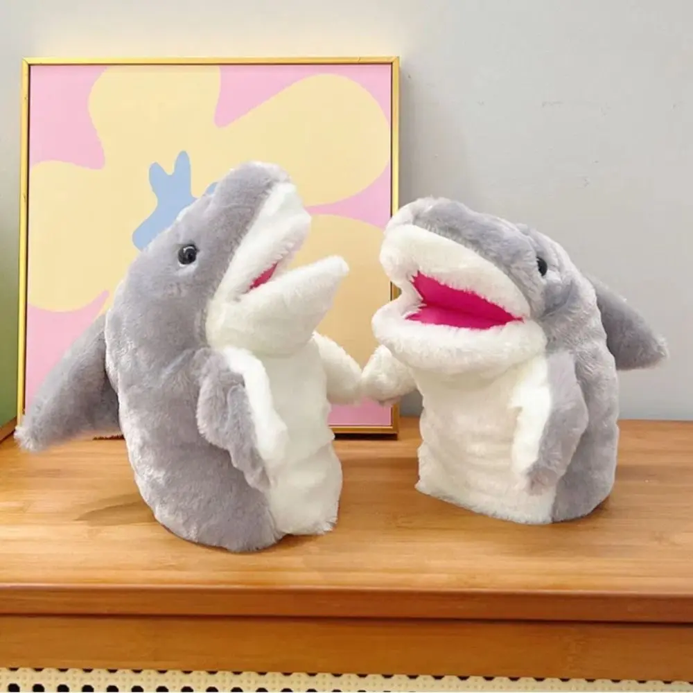 Universal Soft Shark Hand Puppet Lovely Marine Animal Cartoon Plushed Doll Puppets Cute Kids Educational Toys Simulator Game