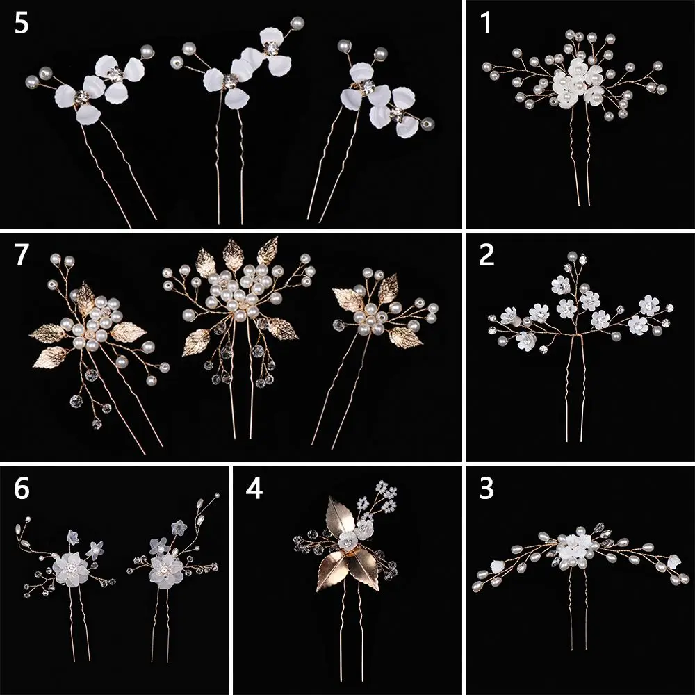 Jepit rambut wanita, jepit rambut wanita, aksesori perhiasan rambut pernikahan, garpu rambut mutiara kristal untuk gaya rambut pengantin