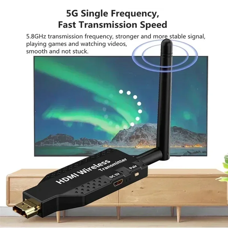 1080P 50M 5G HD Wireless Audio Video Transmitter Receiver Extender  for 1 TX-4 RX PS4 Camera Laptop PC to TV Monitor Projector
