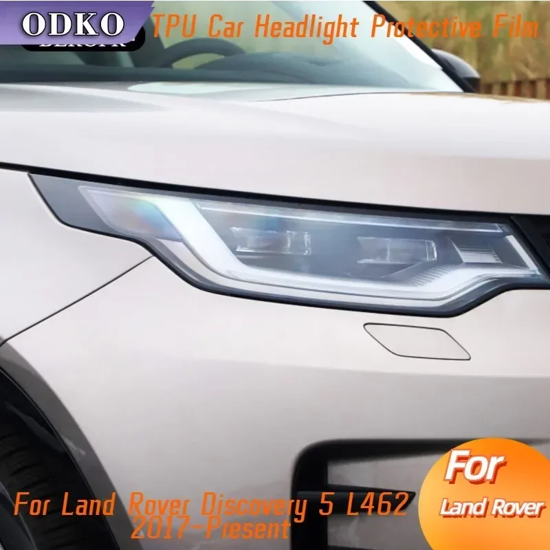 

For Land Rover Discovery 5 L462 2017-Present Car Headlight Tint Smoked Black Protective Film Transparent TPU Sticker Accessories