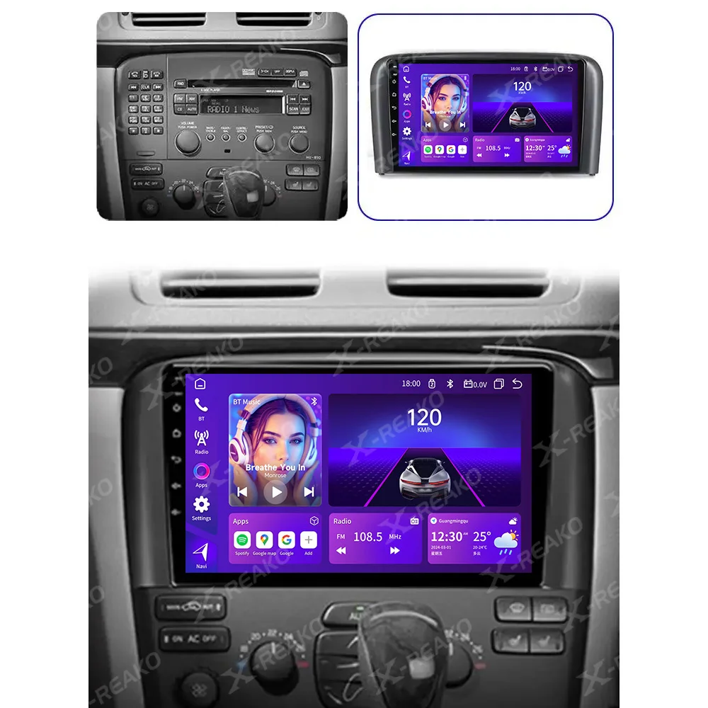 X-REAKO Android 13 For Volvo S80 1996-2006 Car Video Multimedia Radio Player Navigation GPS Carplay Android Auto 4G WiFi NO DVD