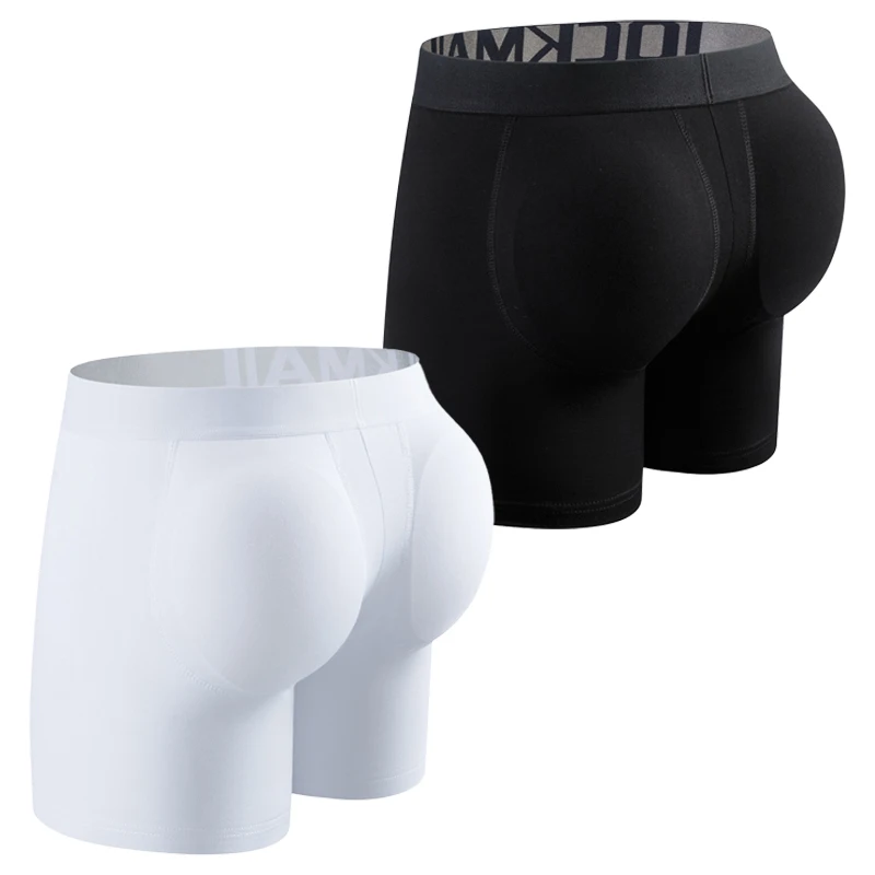 

JOCKMAIL New Underwear Long Boxers Man Pack Men's Hip Boosting Underwear Panties Cotton Detachable Cup Cushion Panties Gay