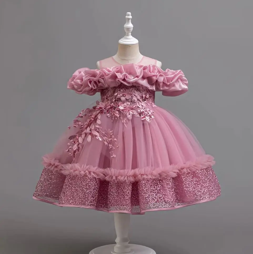 

New Girls' Christmas Party Dress Flower Girl Ceremonial Princess Dresses Girly Clothes 3 to 10T