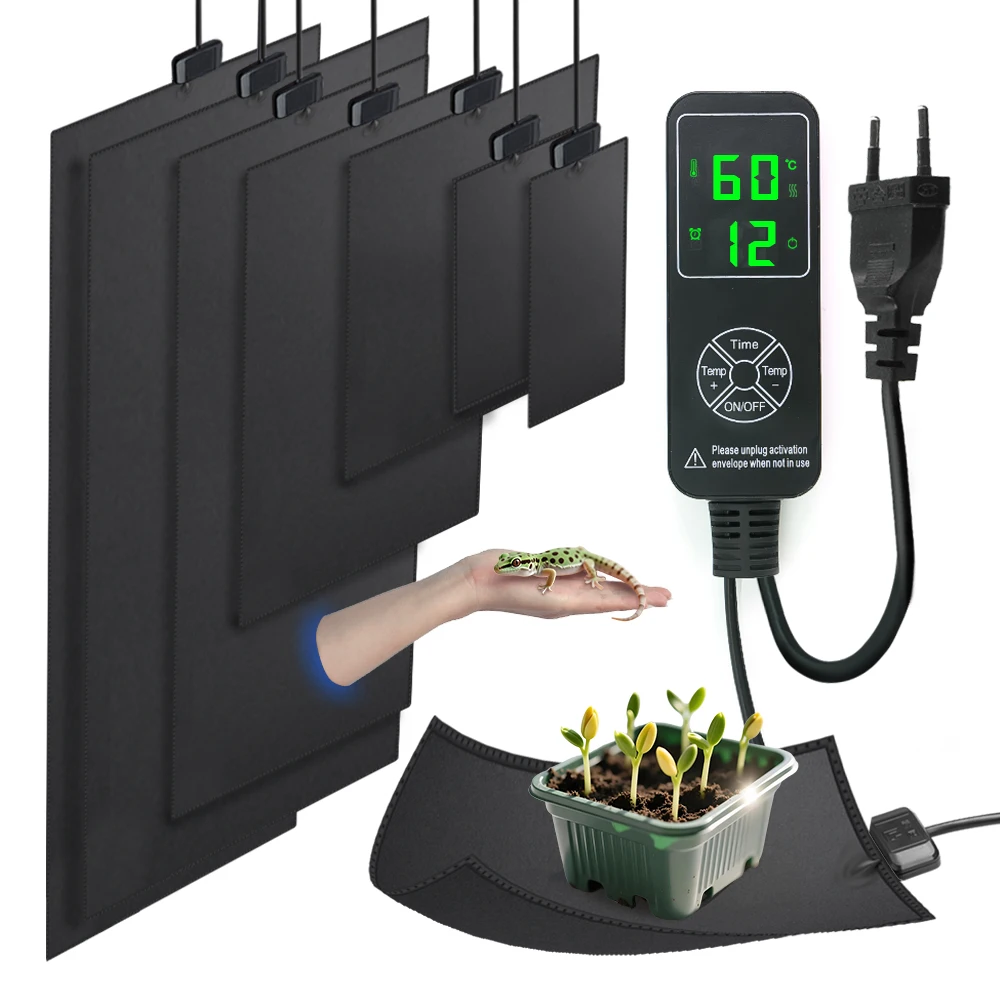 

110-5 Вт комнатный рептилия домашнее животное растение ПВХ температура грелка ЖК-дисплей термостат контроллер индивидуальный режим синхронизации IPX7 водонепроницаемый