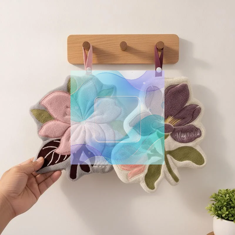 Microfiber Hand Towels Cute Floral Design Lightweight Soft Absorbent with Hanging Loop for Travel Use