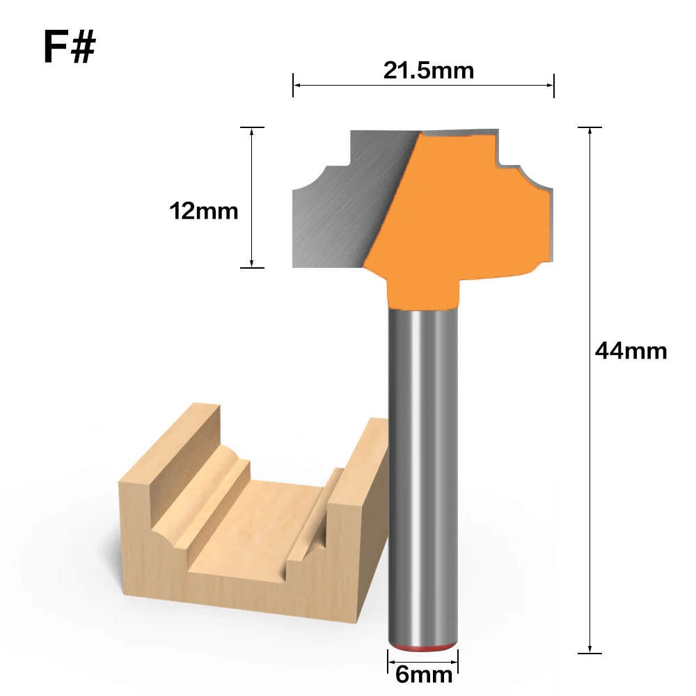 Cortador de fresado de vástago de 6MM, broca de cuchillo de encaje de tallado de extremo abierto, inserto de carpintería 3D, broca de enrutador CNC