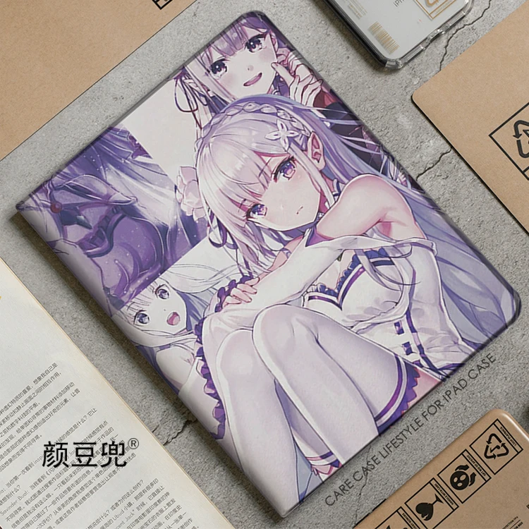 Emilia Anime Re:Life in ipad Case For iPad Air 4 5 10.9  Mini 5 6 for 2020 pro 11in IPad Air 1 2 9.7 Tablet With Pencil Holder