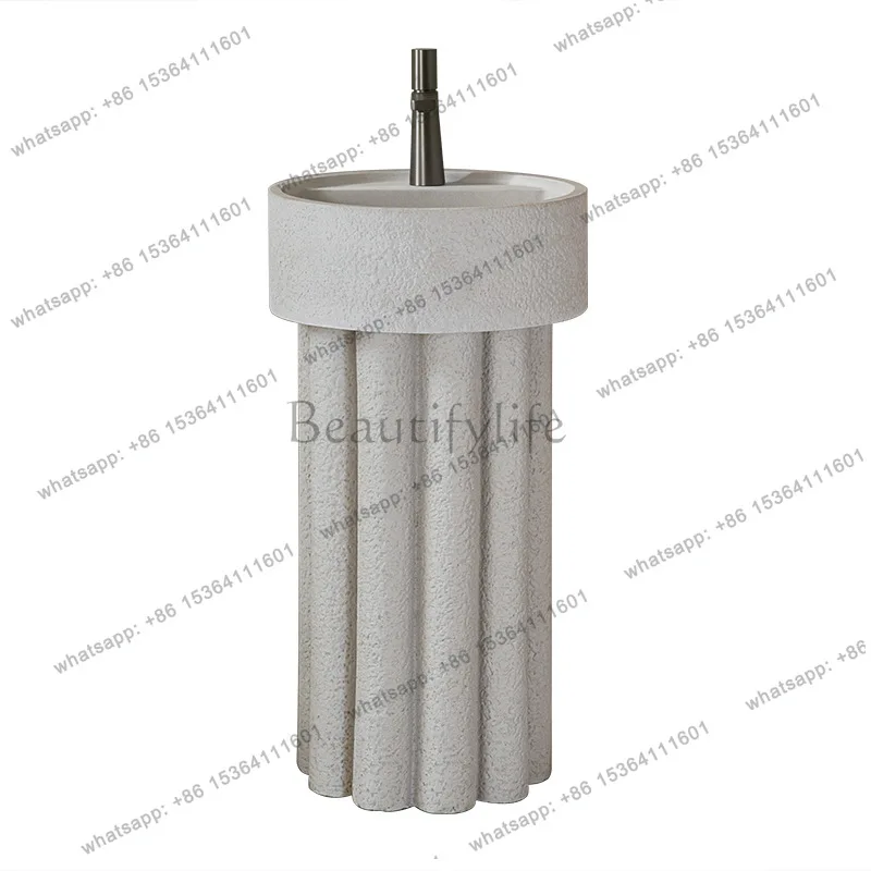 Wabi Sand cream wind column wash basin household floor type integrated outdoor courtyard wash basin