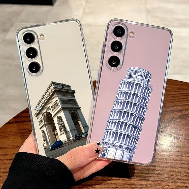 Countries Famous Architecture Case For Samsung A56 A36 A26 A54 A52 A50 A70 A40 A12 A14 A16 A22 A24 A42 A34 A32 5G A04s A06 Cover