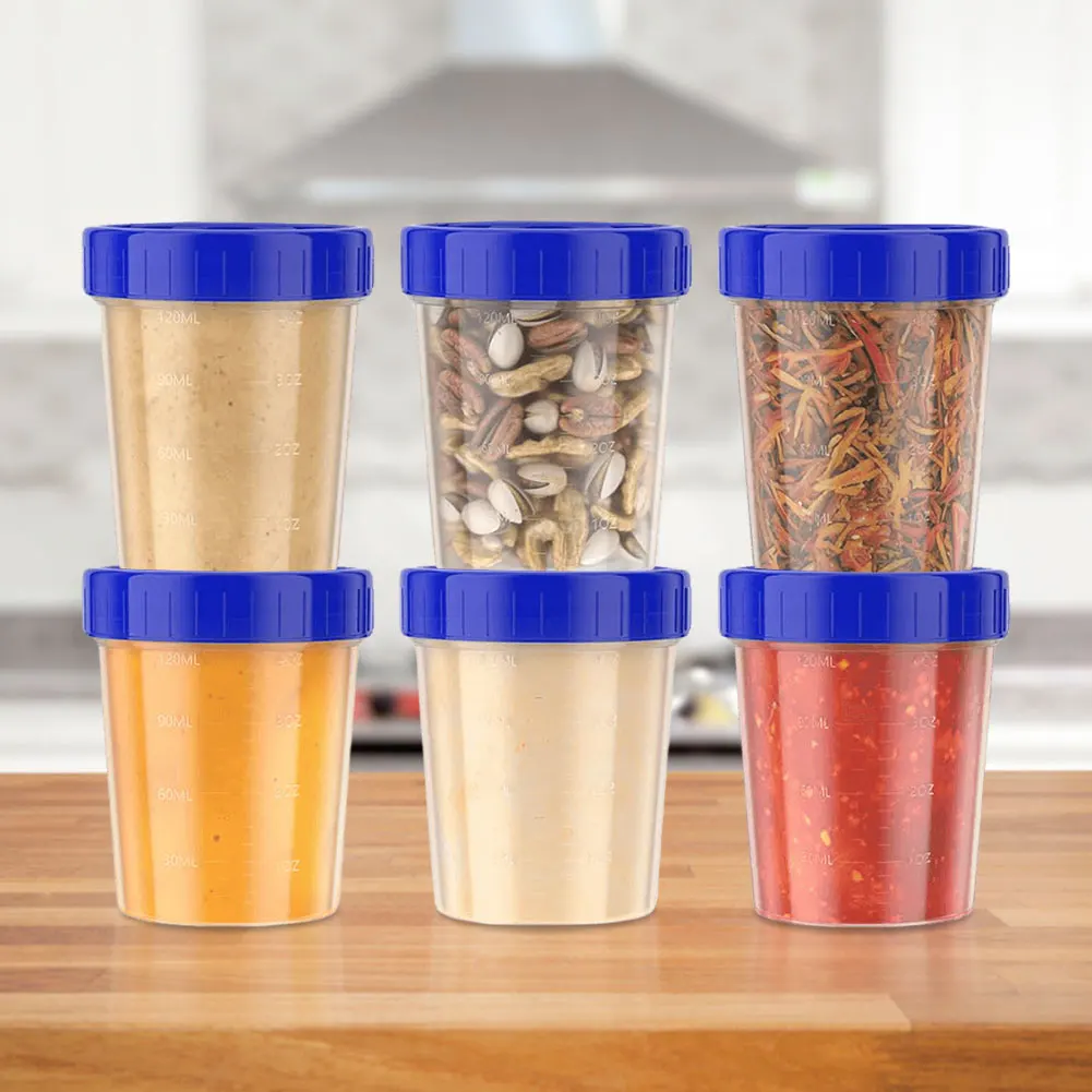 10pcs 120ml Salad Dressing Containers Leakproof Small Containers Reusable Dip Sauce Containers Stackable Kitchen Accessories