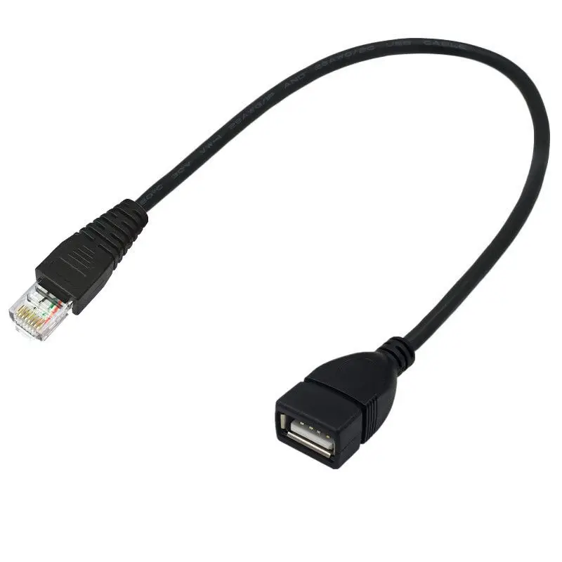 Cable USB A hembra A Ethernet, adaptador macho RJ45 8P A USB AF, 0,3 metros