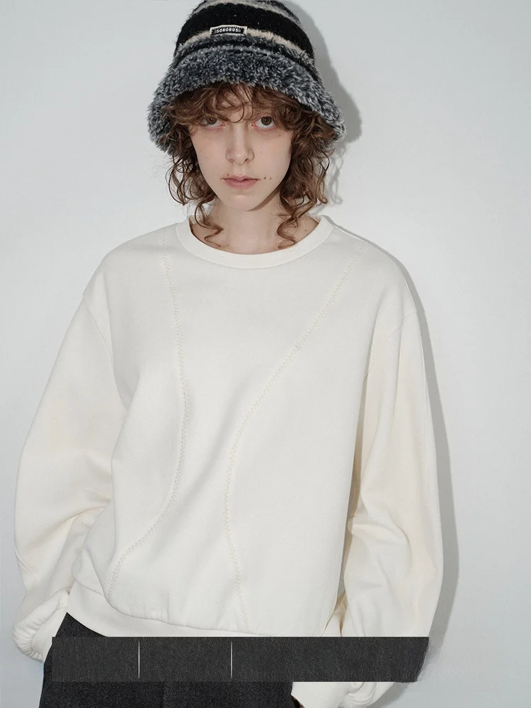 

Худи Veega Chic с круглым вырезом, уникальной текстурой, в уличном стиле, с длинными рукавами, из смесового хлопка и полиэстера