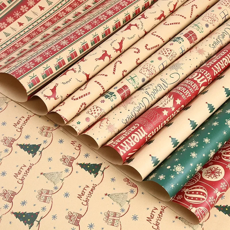 Kraft Gift Wrapping Paper Christmas Gift Packing Paper Parcel Packing Art Craft Home Decoration Festive Party Supplies