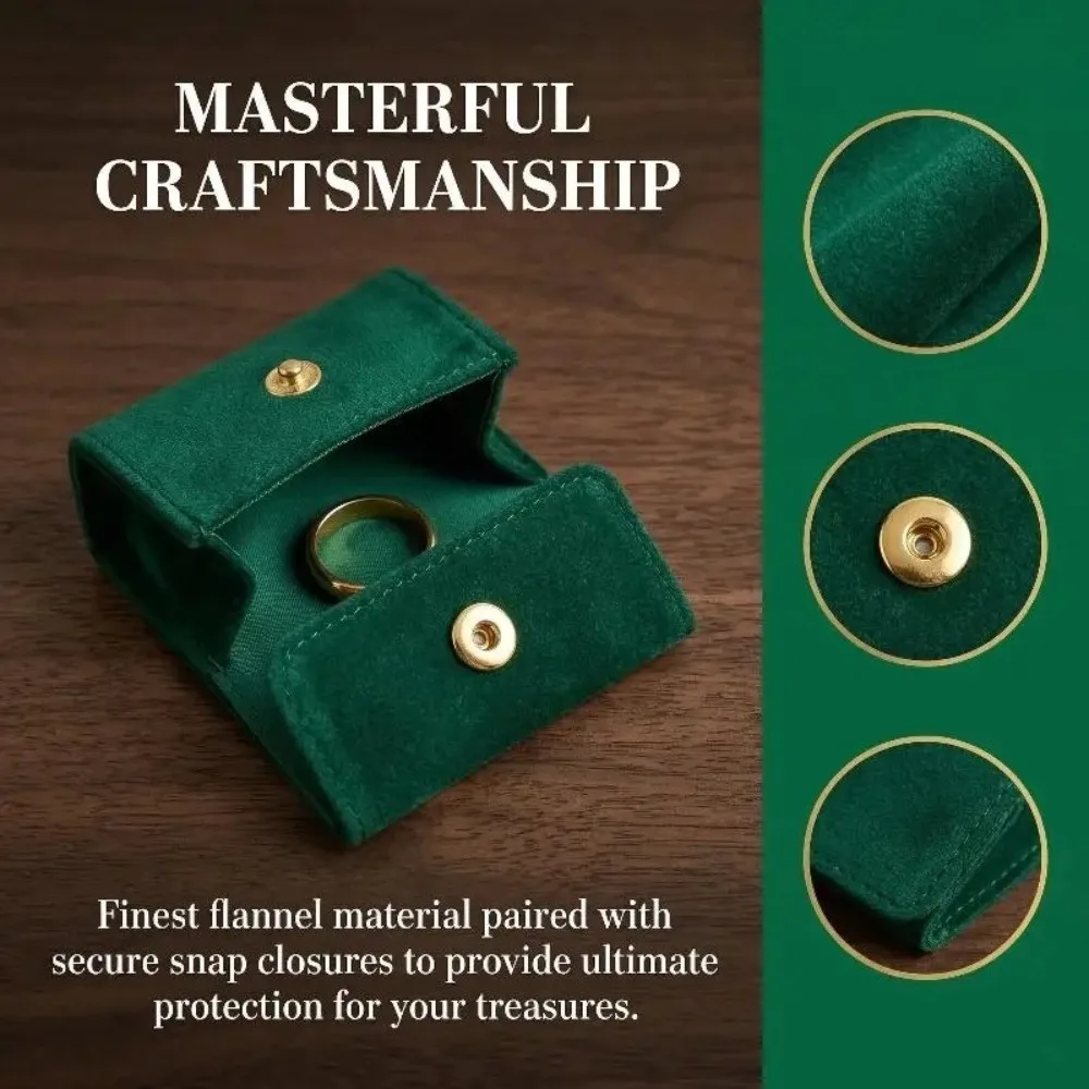 

Бархатная шкатулка для украшений, защита от пыли, маленький портативный футляр для ювелирных изделий, застежка на кнопку, многофункциональный мини-кейс для хранения