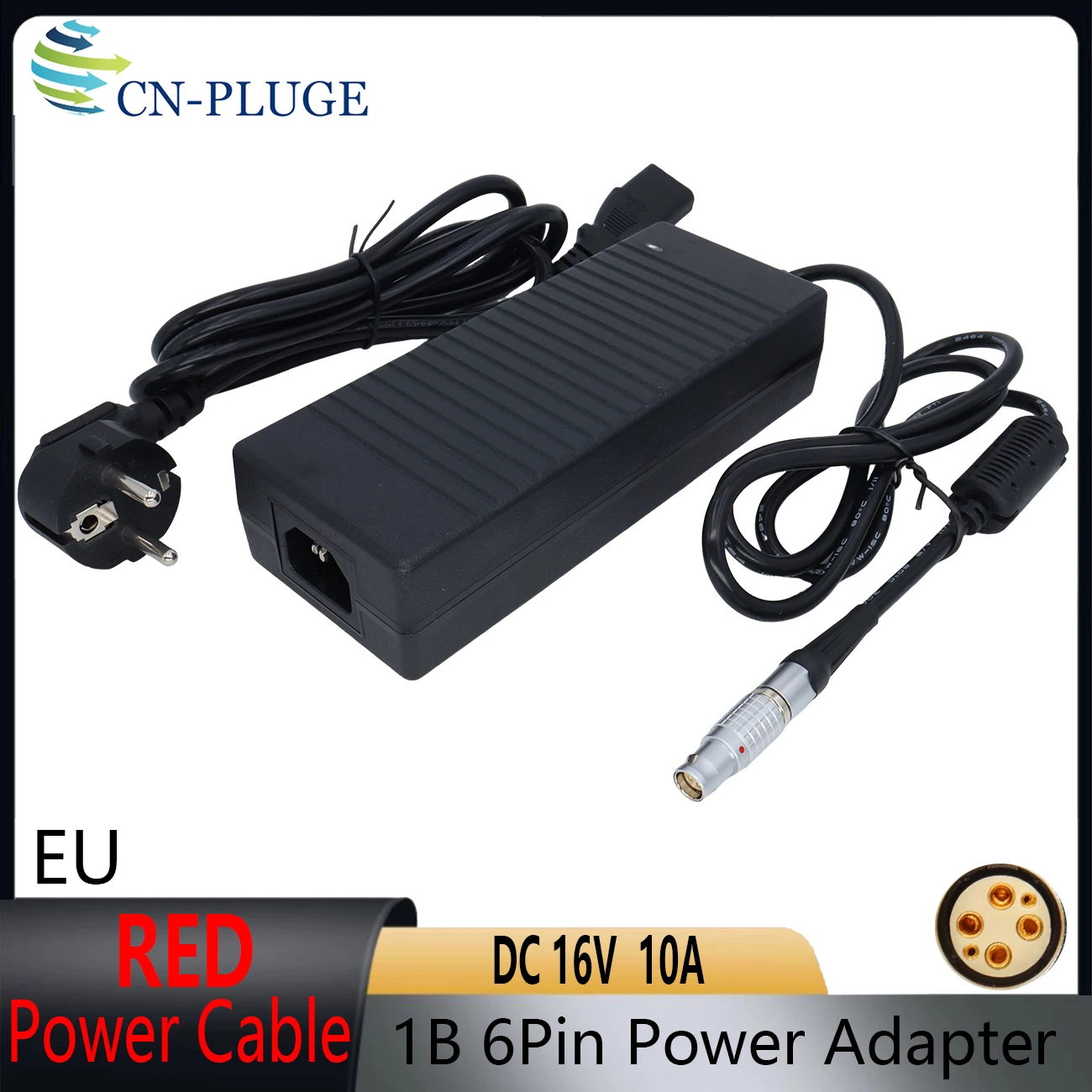 RED Power Adapter DC 16V 10A  For RED KOMODO X/V-RAPTOR Camera/DJI Ronin 4D Camera Power Cable 1B (4+2)Pin Female 110V-220V