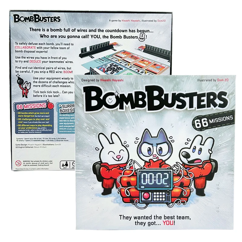 

Настольная игра BOMBBUSTERS на английском языке (упрощенная версия) для совместного мышления, 2-5 игроков, для семейных встреч, интерактивная игра для родителей и детей, веселая игра