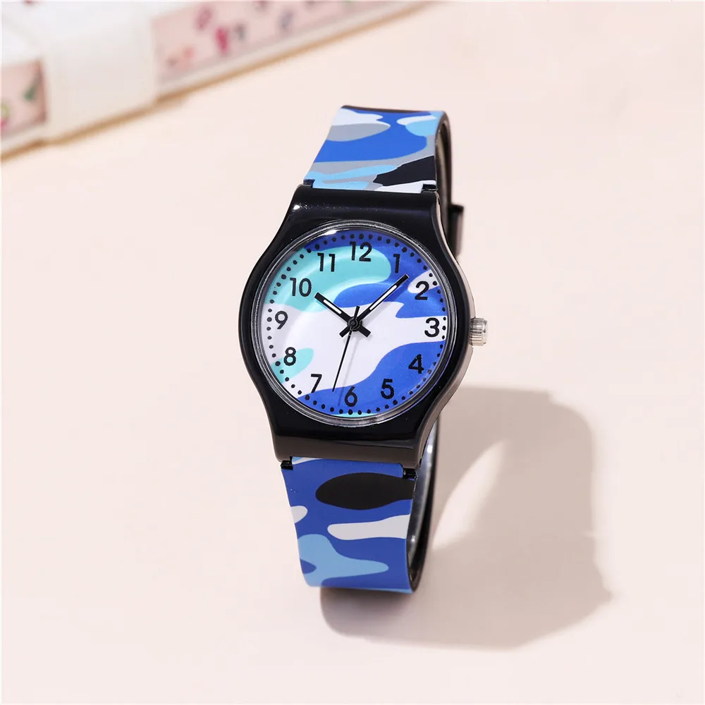 Fashion Camouflage Strap Cartoon Watch Kids