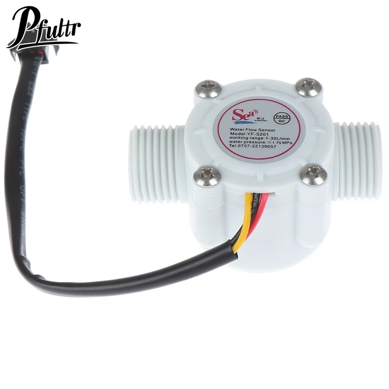 1Pc 1/2\'\' water flow sensor control effect flowmeter hall 1-30L/min for Arduino