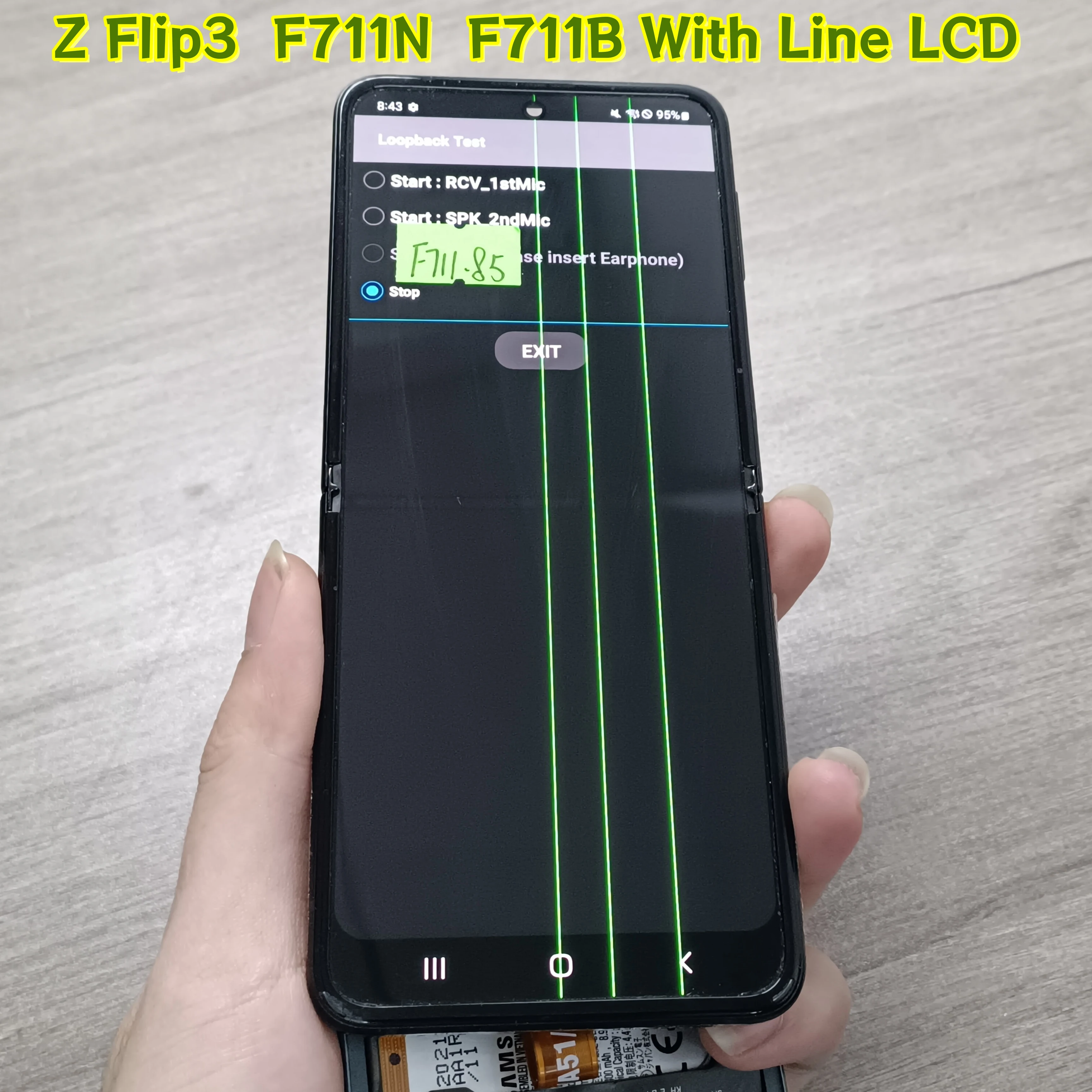 

With line Z Flip3 LCD 6.7" For Samsung Galaxy Z Flip 3 5G F711 F711U F711B F7110 Touch Display Screen Digitizer Assembly Replace