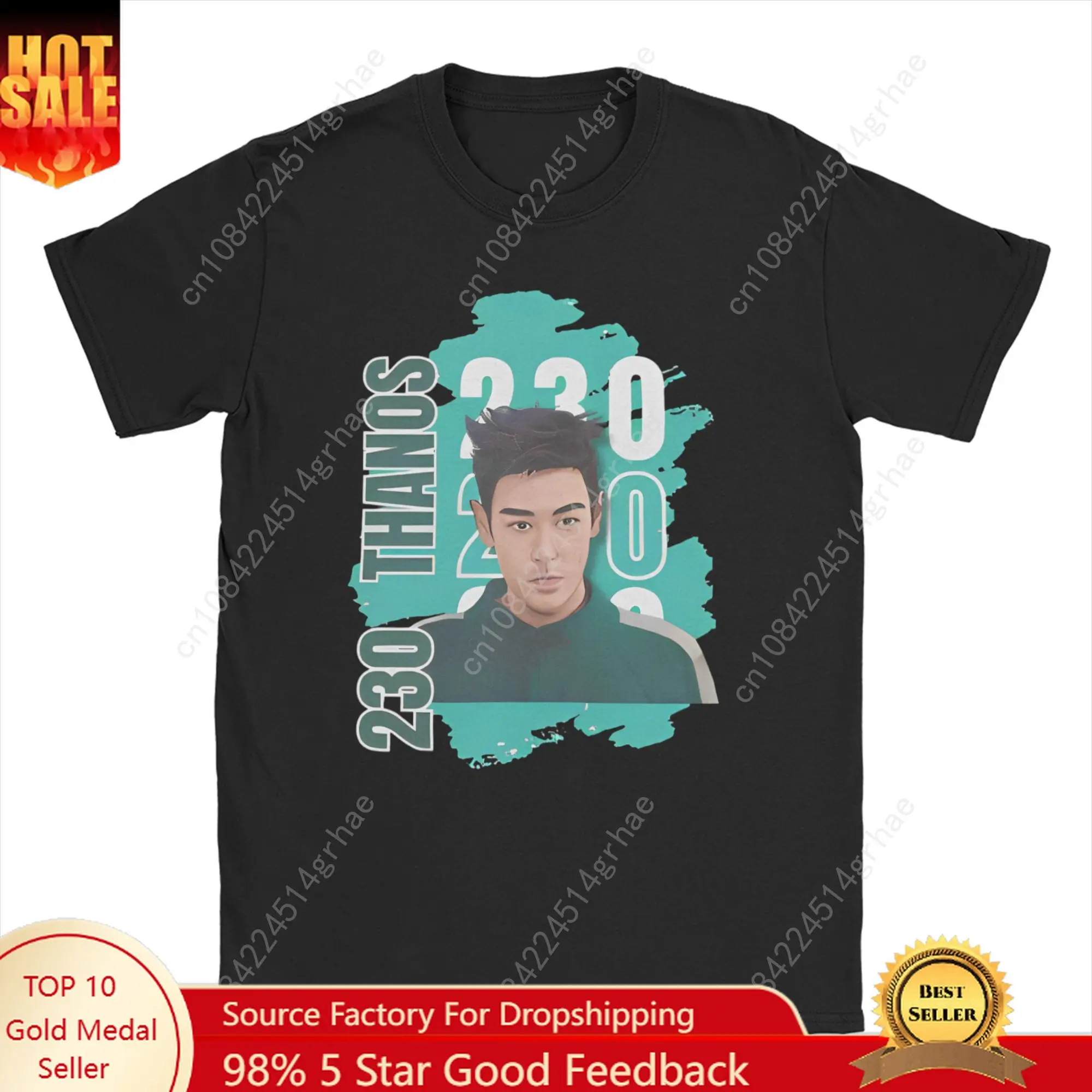 Camiseta Vintage PLAYER 230 Thanos Choi Seung Hyun para hombre, camisetas 100% de algodón con cuello redondo, camisetas de manga corta para juego, ropa de talla grande