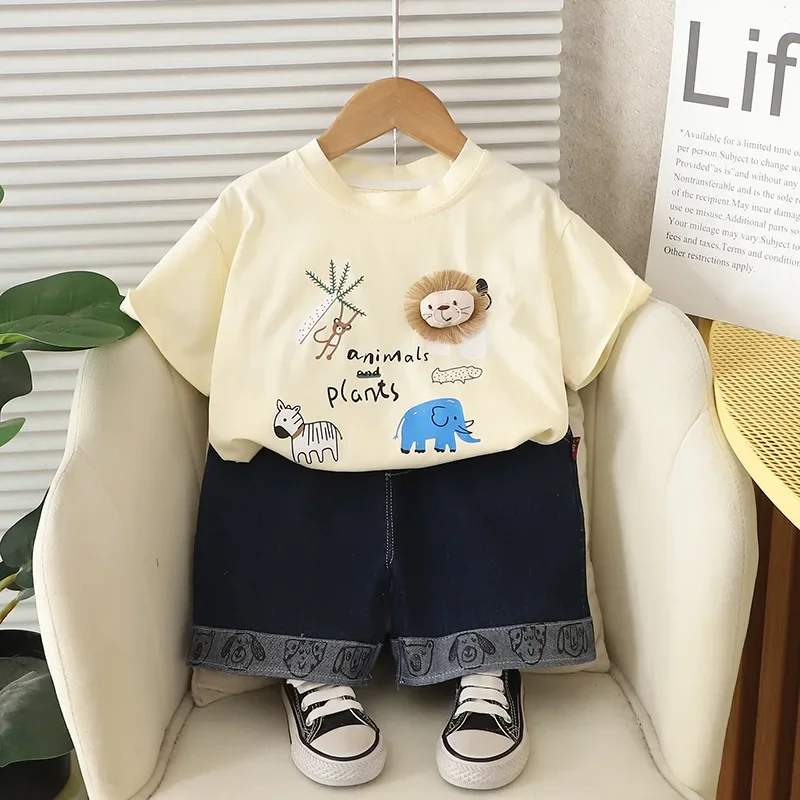 

New Summer Baby Boys Clothes Suit Children Short Sleeved T-Shirt Shorts 2Pcs/Sets Kids Clothing Infant Cartoon Casual Costume